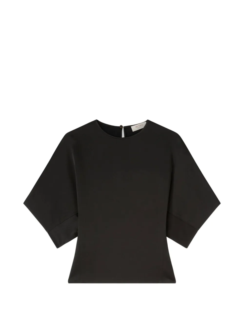 RETORI satin keyhole-back blouse - Nero