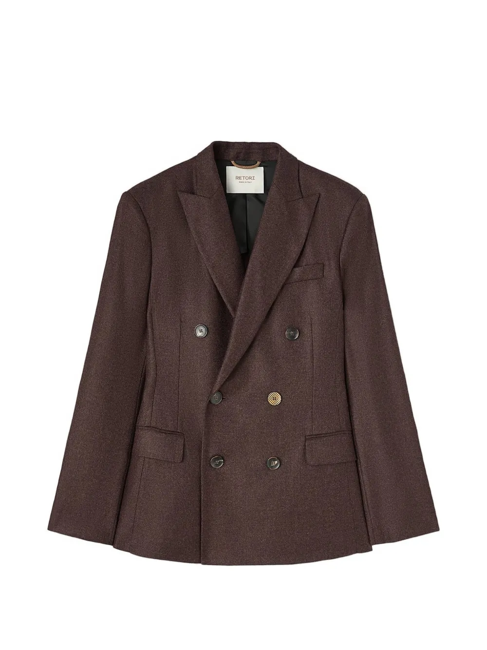 RETORI double-breasted peak-lapel blazer - Braun