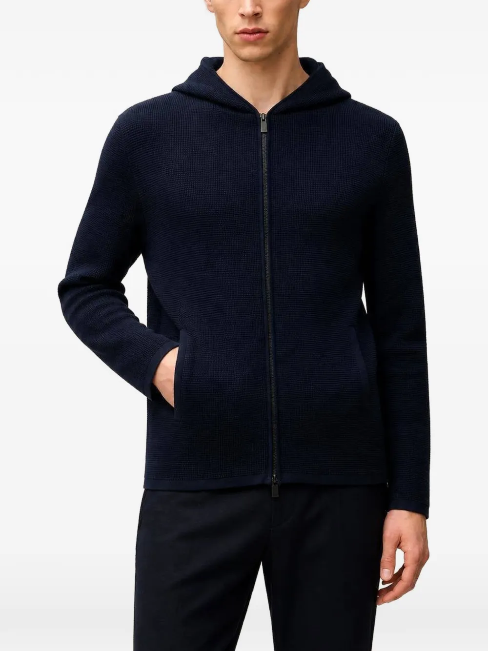 RETORI Gebreide hoodie Blauw