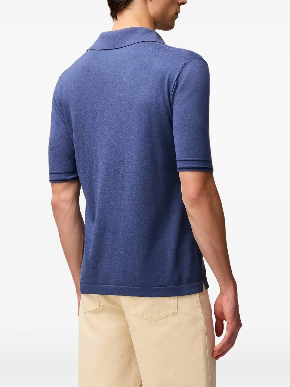 RETORI Poloshirt met gestreept-detail Blauw