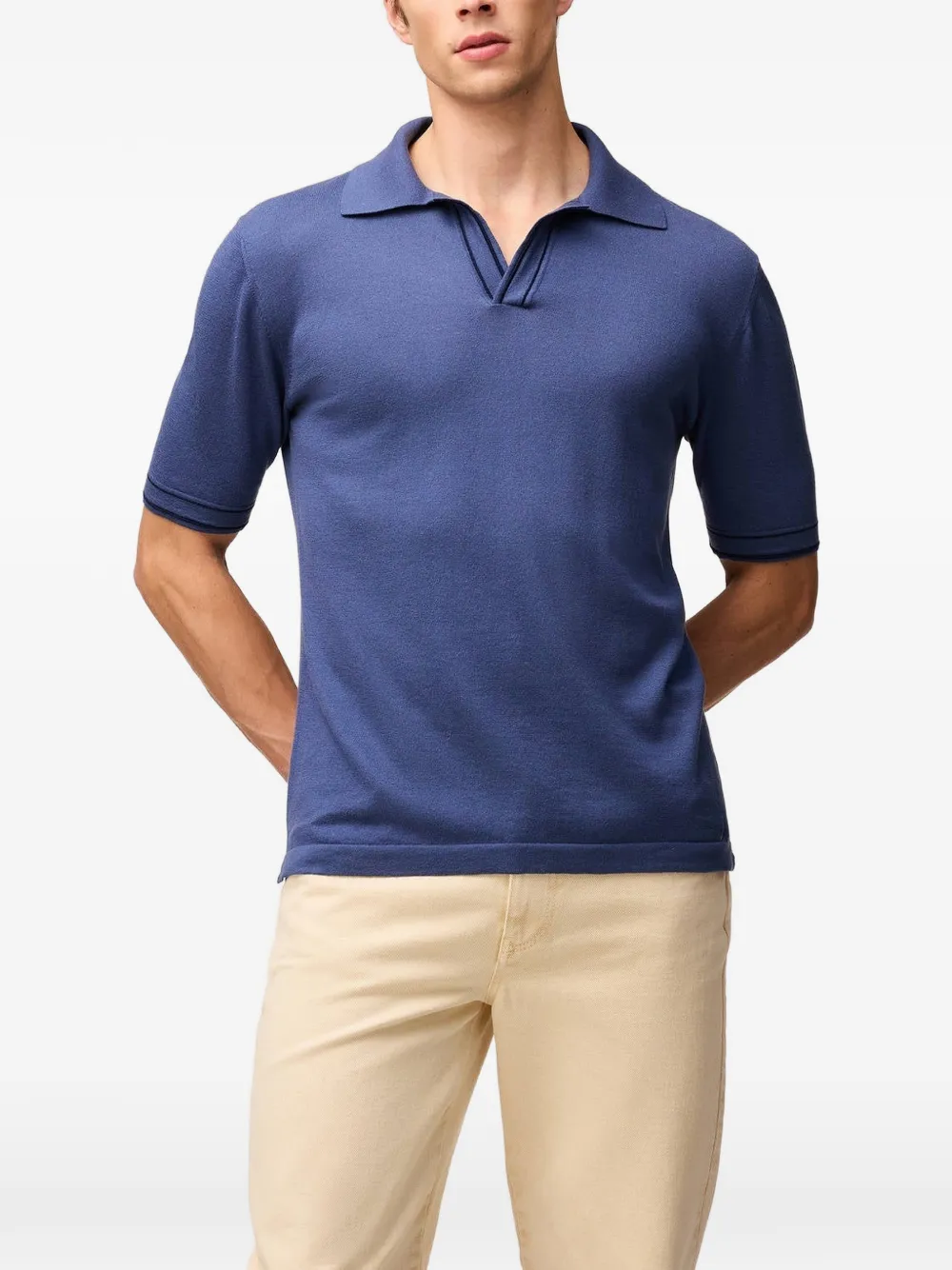 RETORI Poloshirt met gestreept-detail Blauw