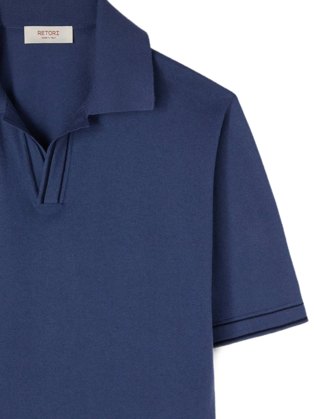 RETORI Poloshirt met gestreept-detail Blauw