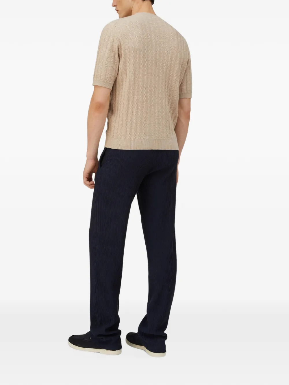 RETORI knitted straight-leg trousers Blauw