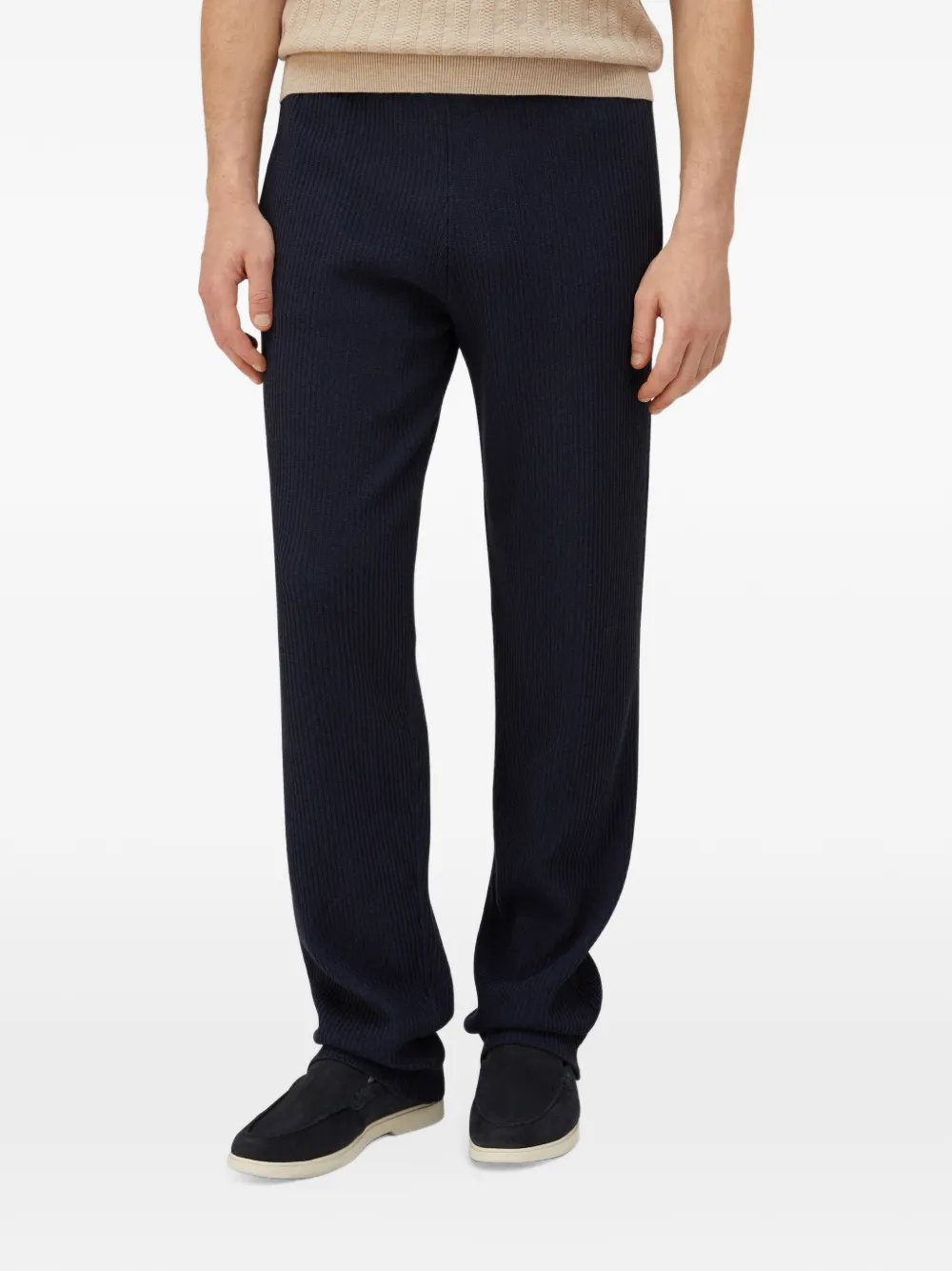 RETORI knitted straight-leg trousers Blauw