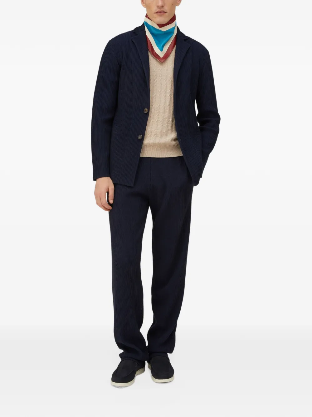RETORI knitted straight-leg trousers Blauw