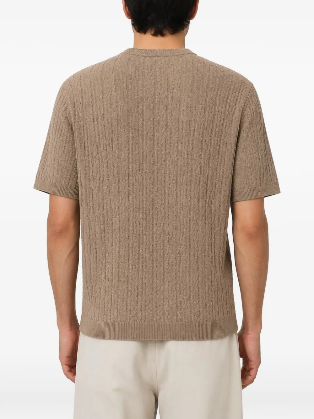 RETORI micro-argyle-knit T-shirt Beige