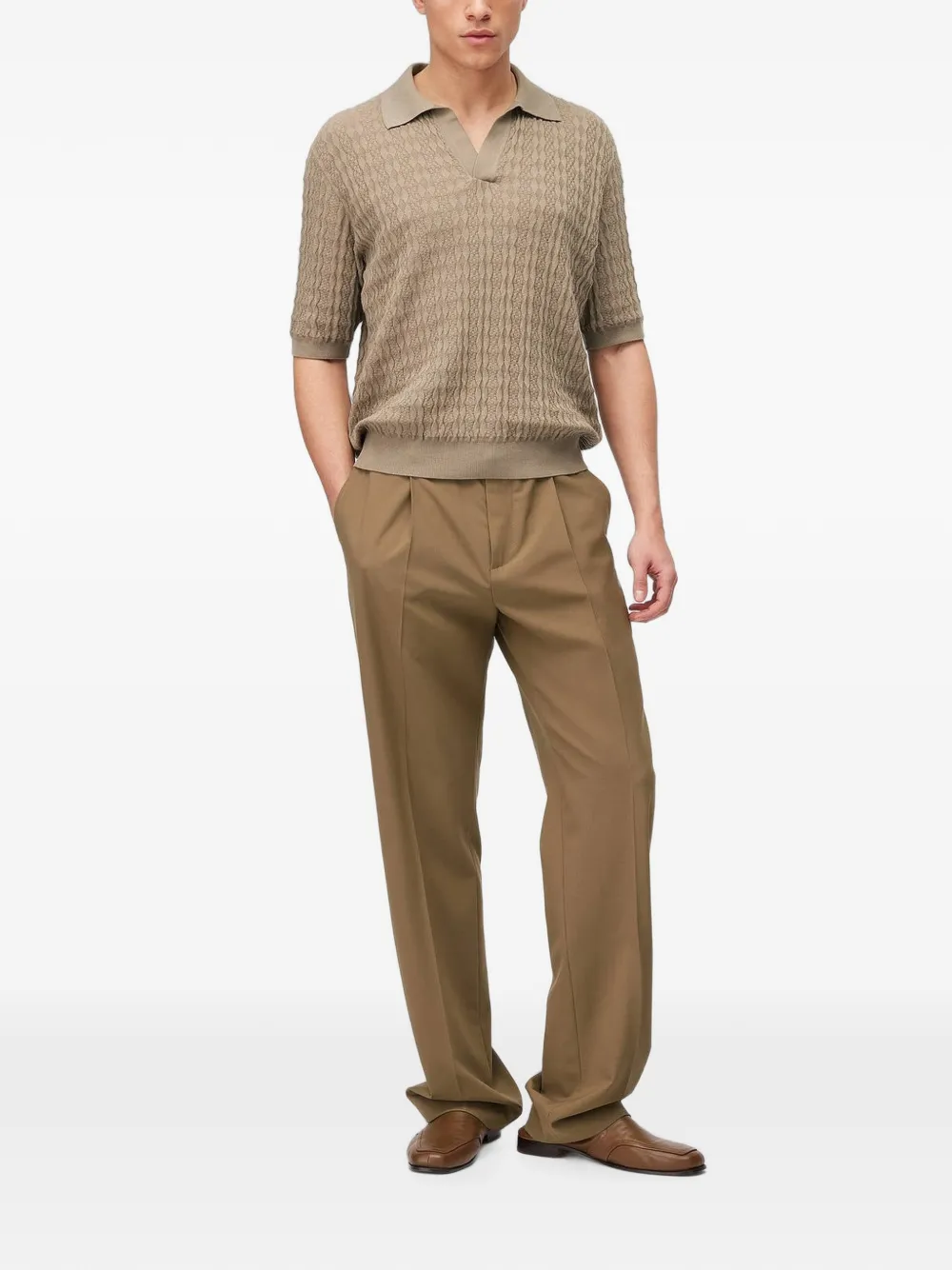 RETORI T-shirt met ronde hals Beige