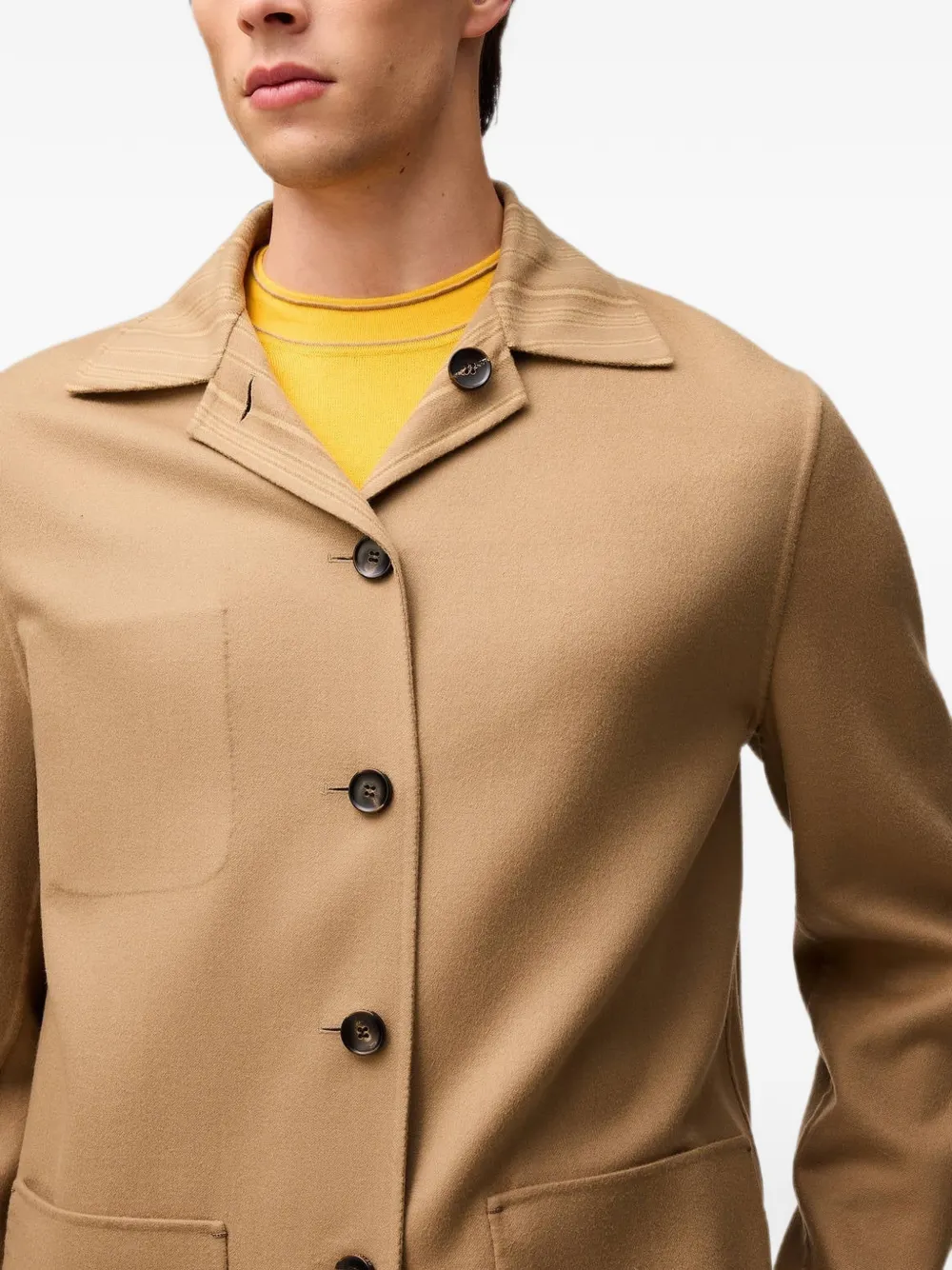 RETORI Omkeerbaar shirtjack met gestreept patroon Beige