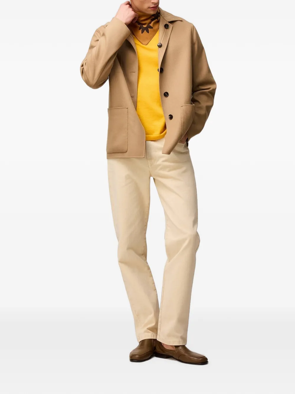 RETORI Omkeerbaar shirtjack met gestreept patroon Beige