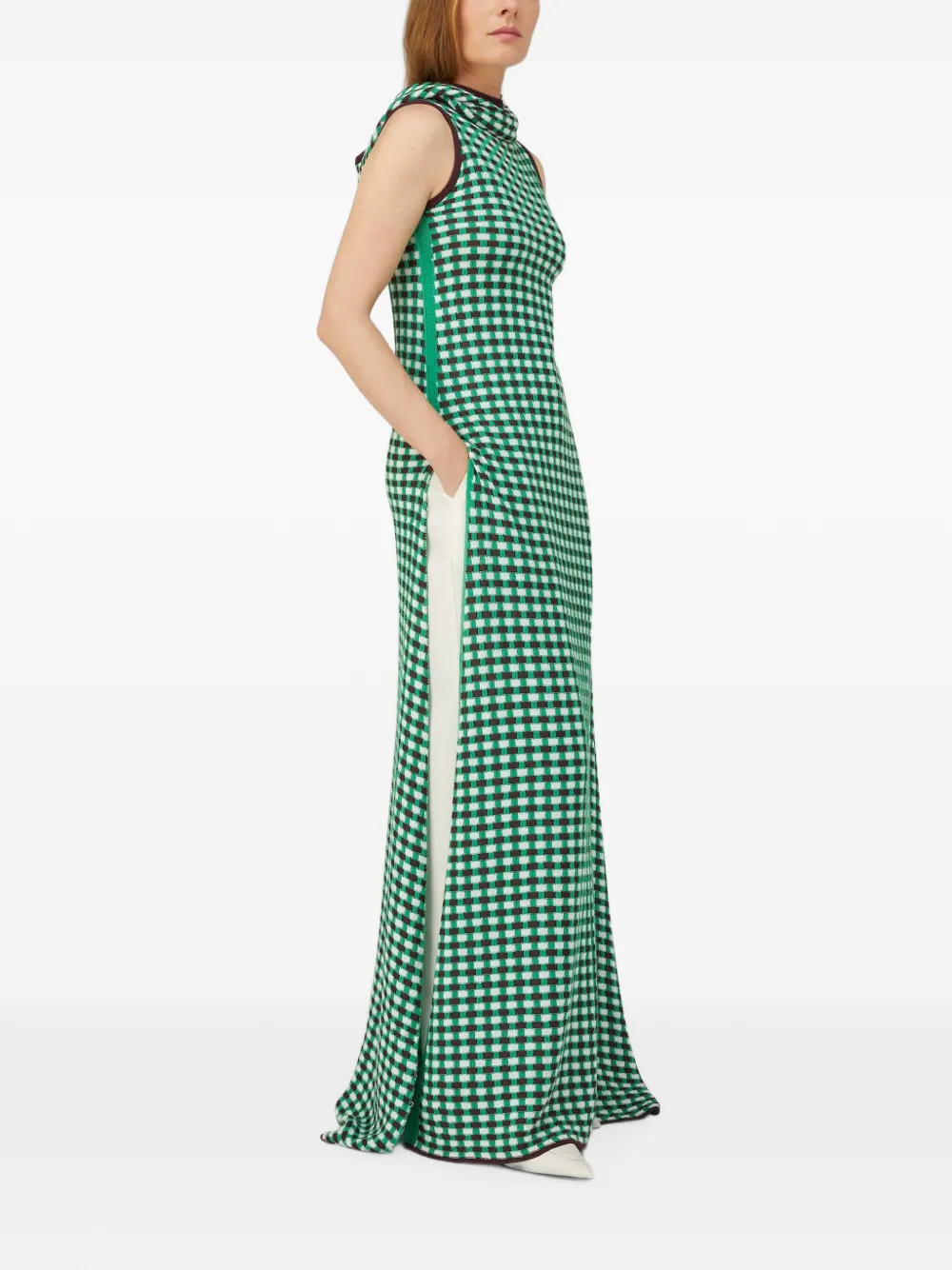 RETORI Maxi-jurk met capuchon Groen
