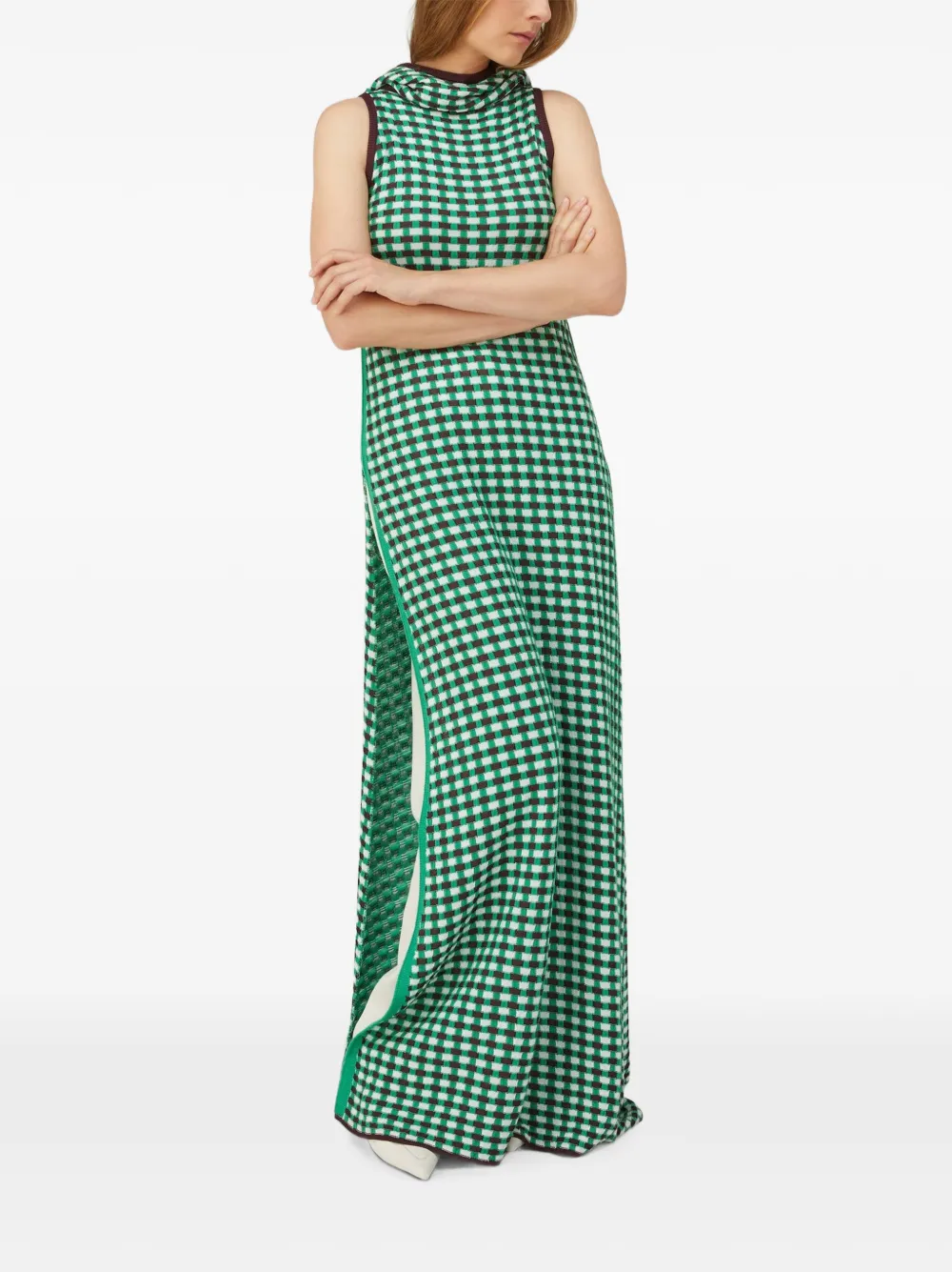 RETORI Maxi-jurk met capuchon Groen