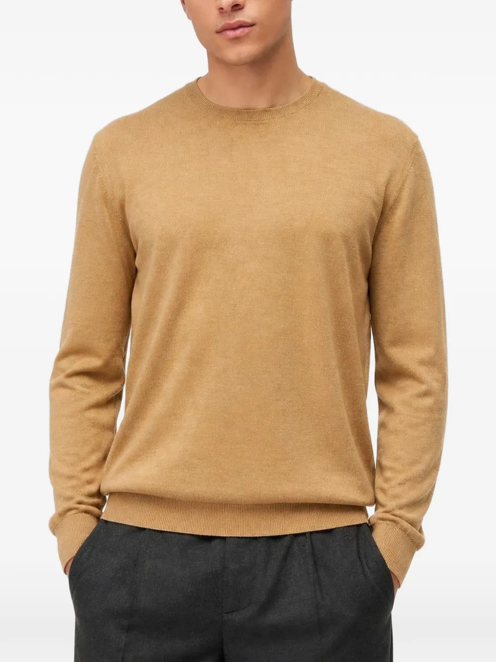 RETORI T-shirt met ronde hals Bruin