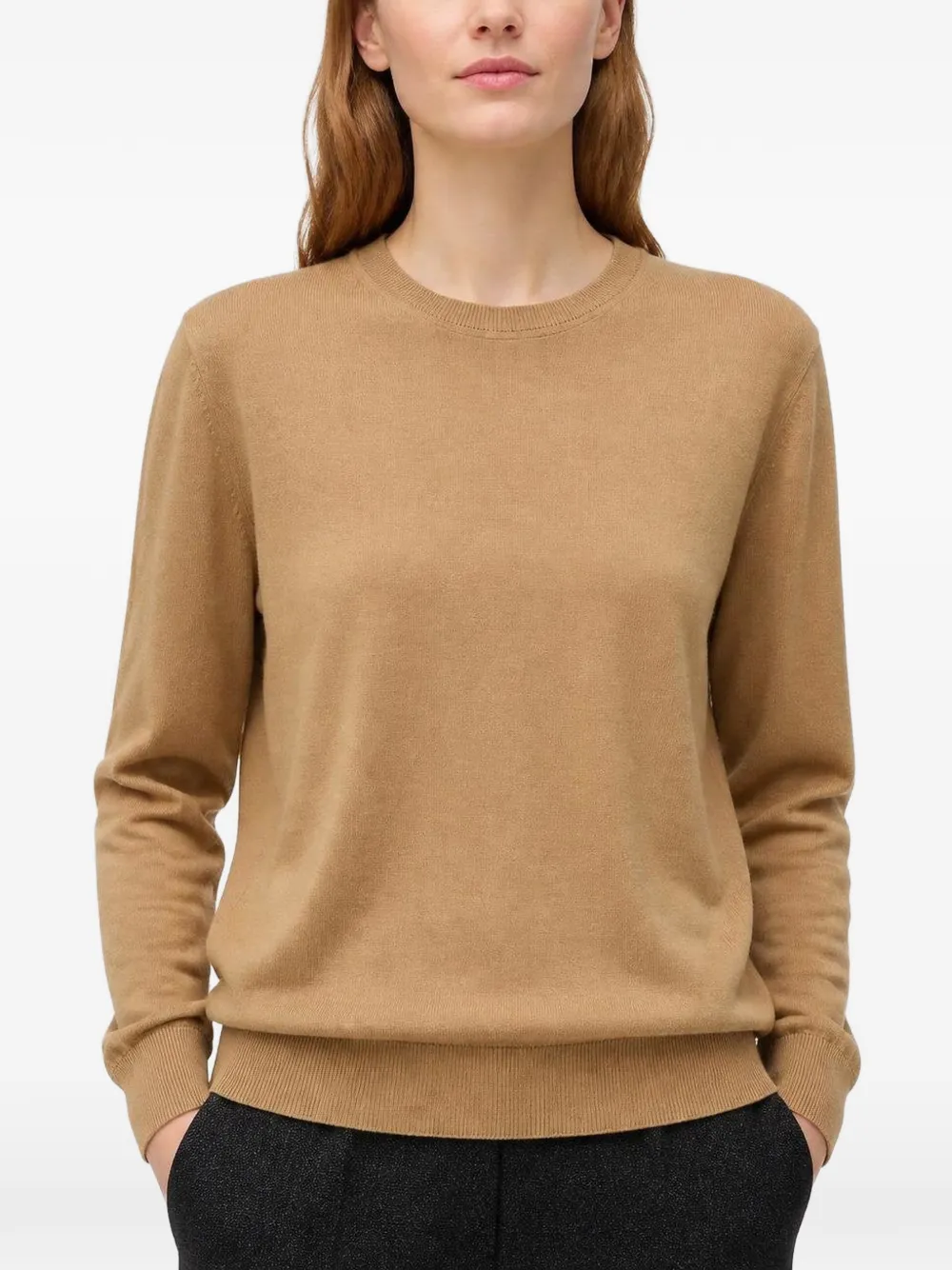 RETORI T-shirt met ronde hals Bruin