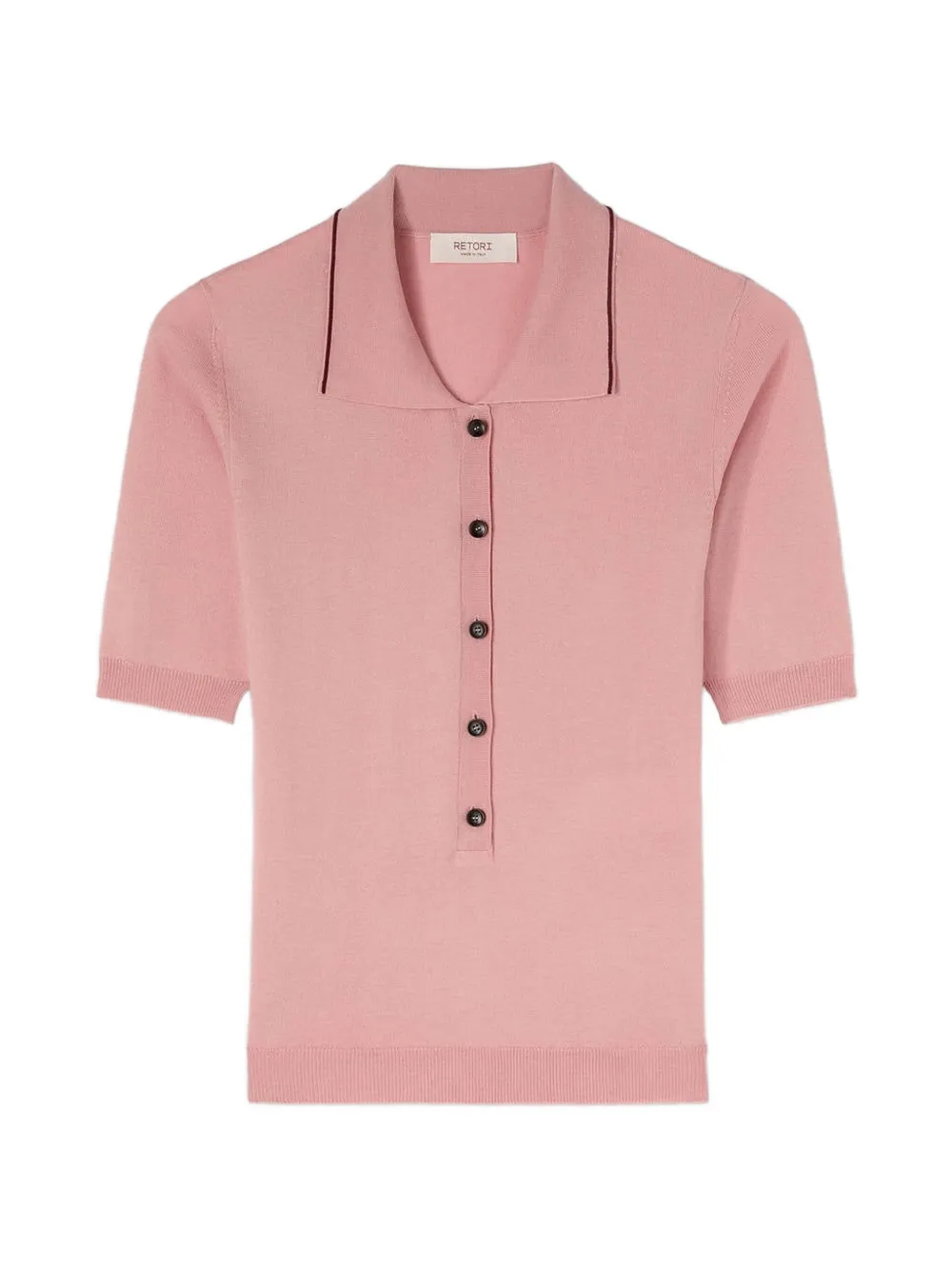 RETORI jersey-stitch knit polo shirt - Rosa
