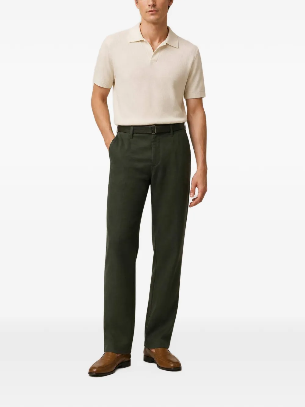 RETORI peach-touch linen trousers Groen