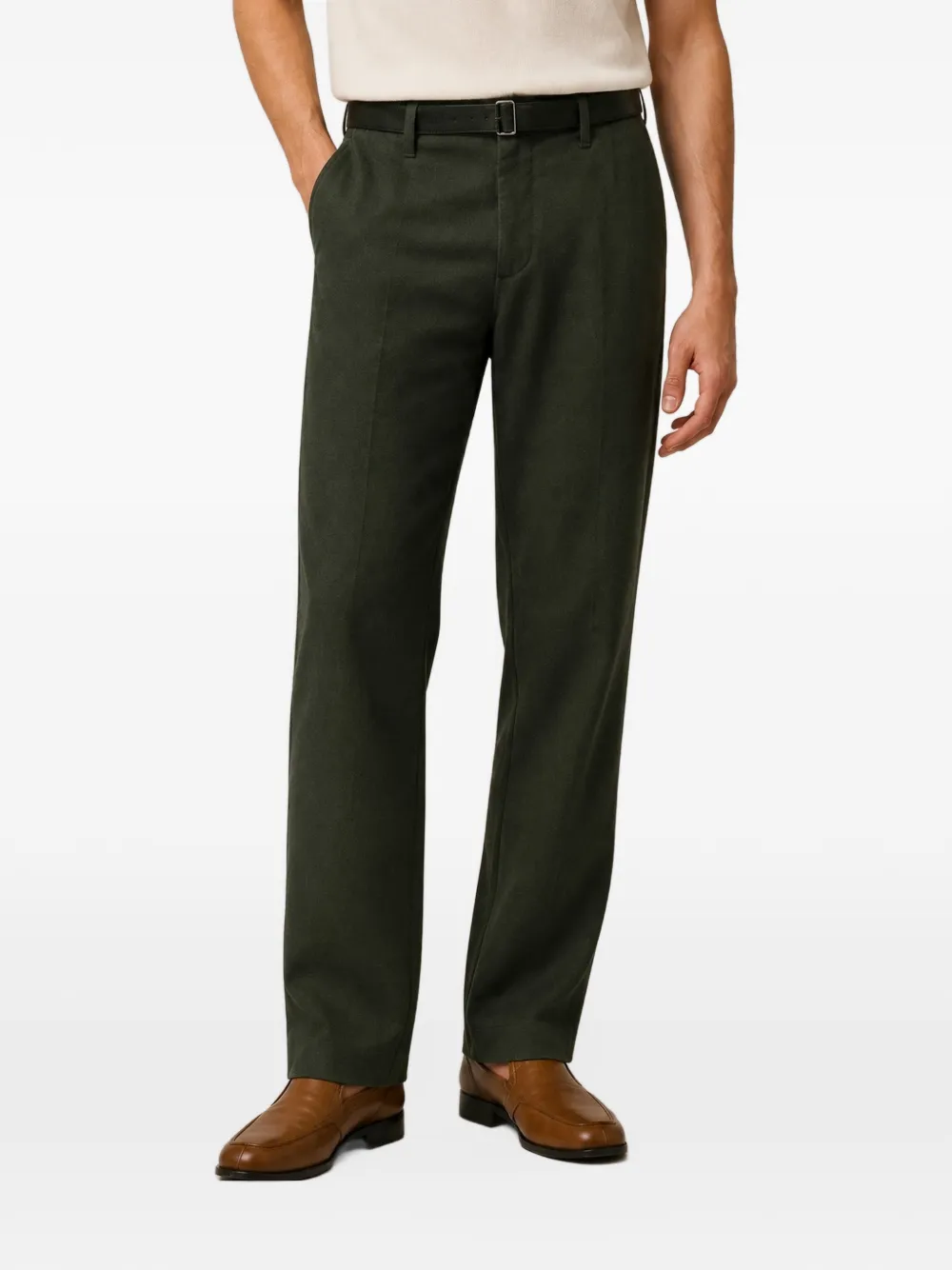 RETORI peach-touch linen trousers Groen