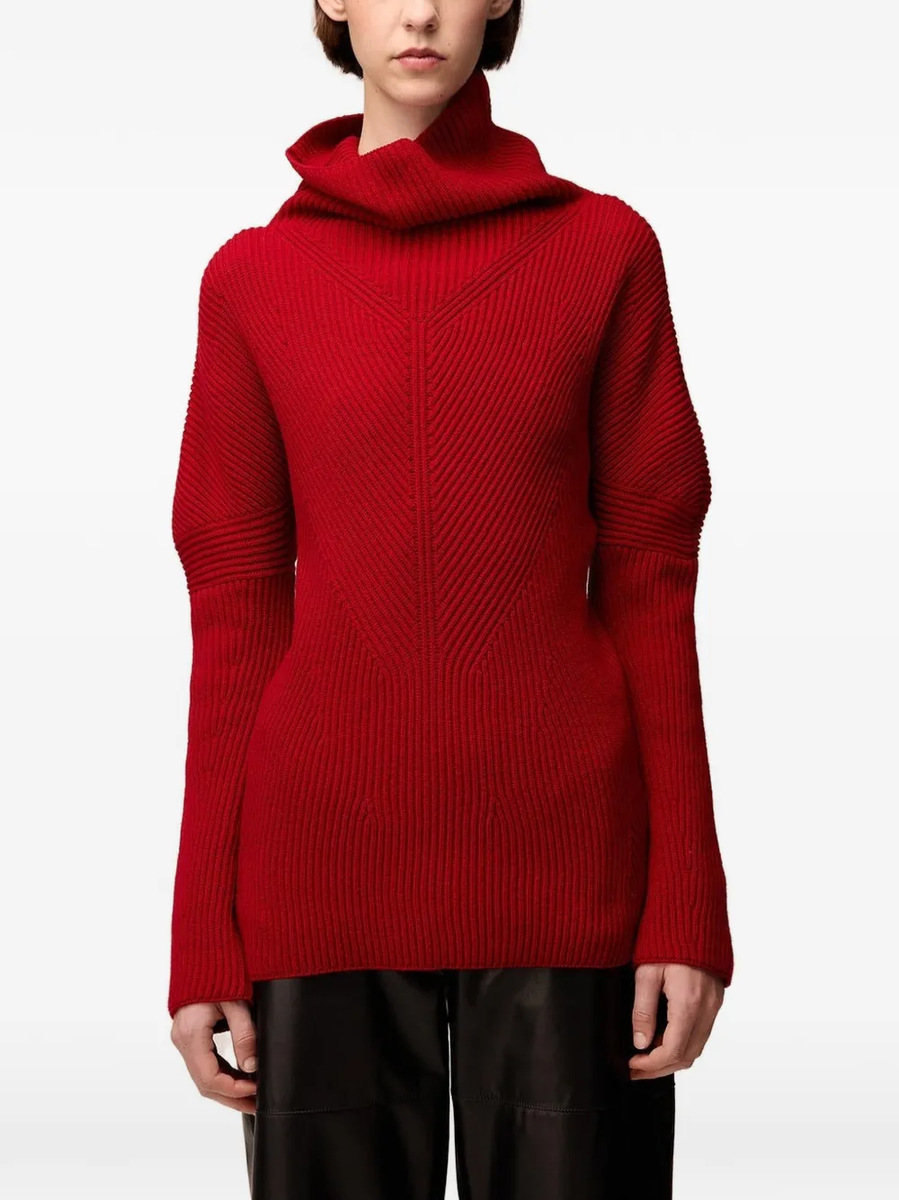 RETORI ribbed-knit wool sweater Rood