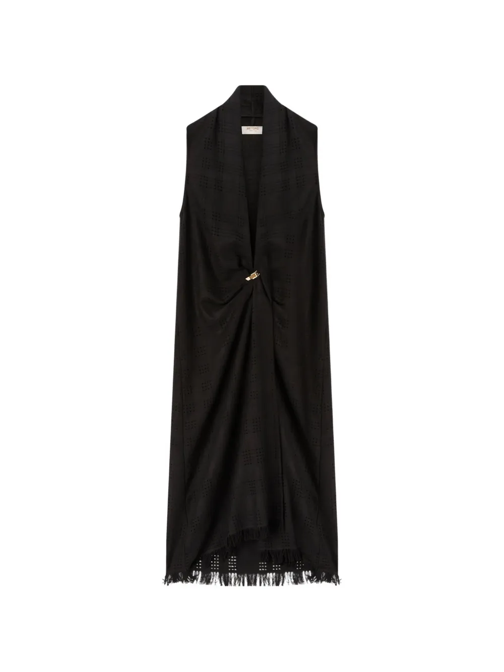 RETORI sleeveless weaved-effect cashmere maxi dress · 42