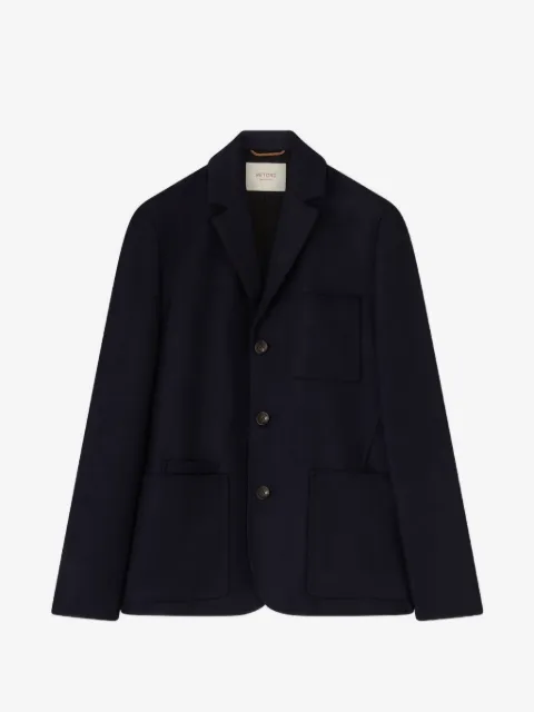 RETORI embroidered-elbow single-breasted wool blazer