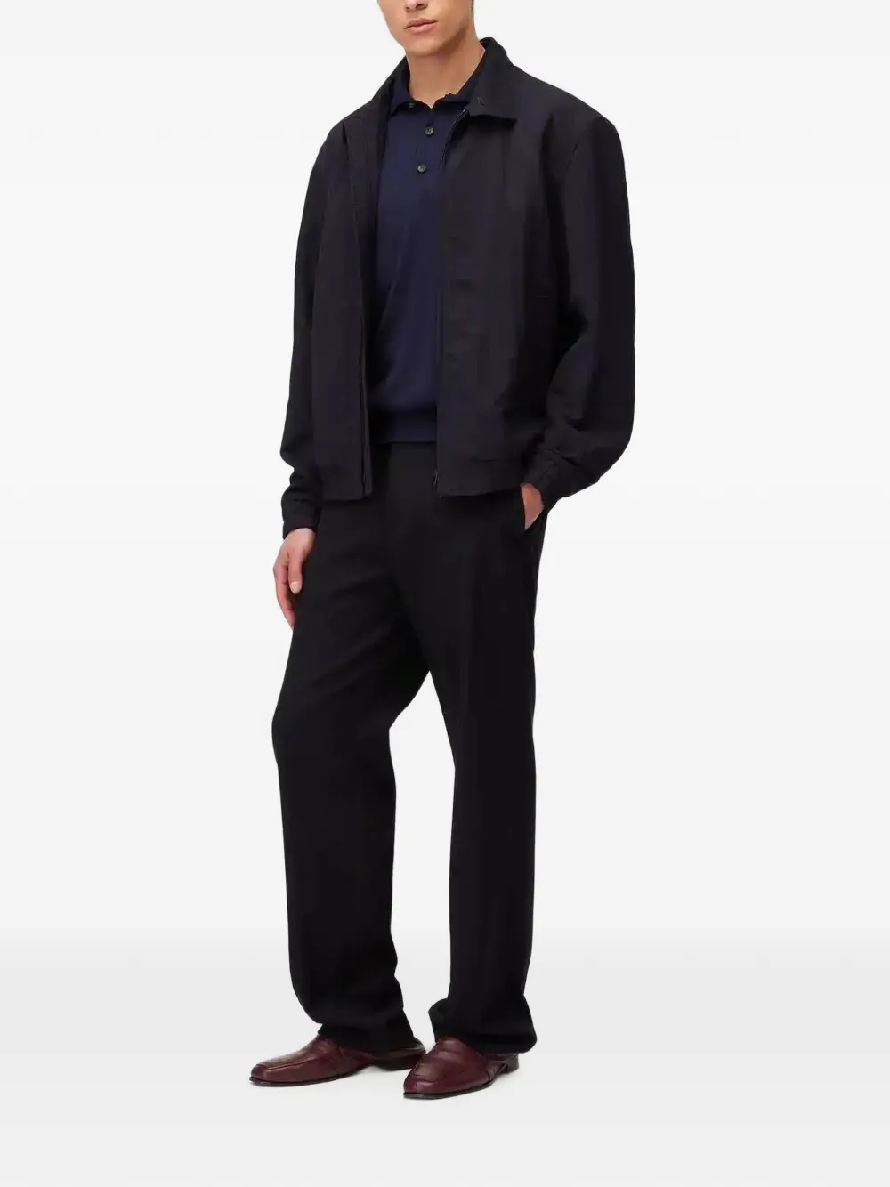 Retori Packable Zip-up Wool Bomber Jacket In Blue