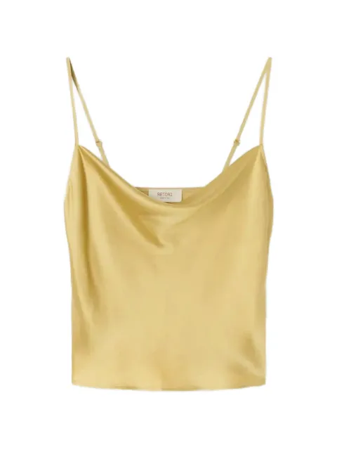 RETORI draped silk top
