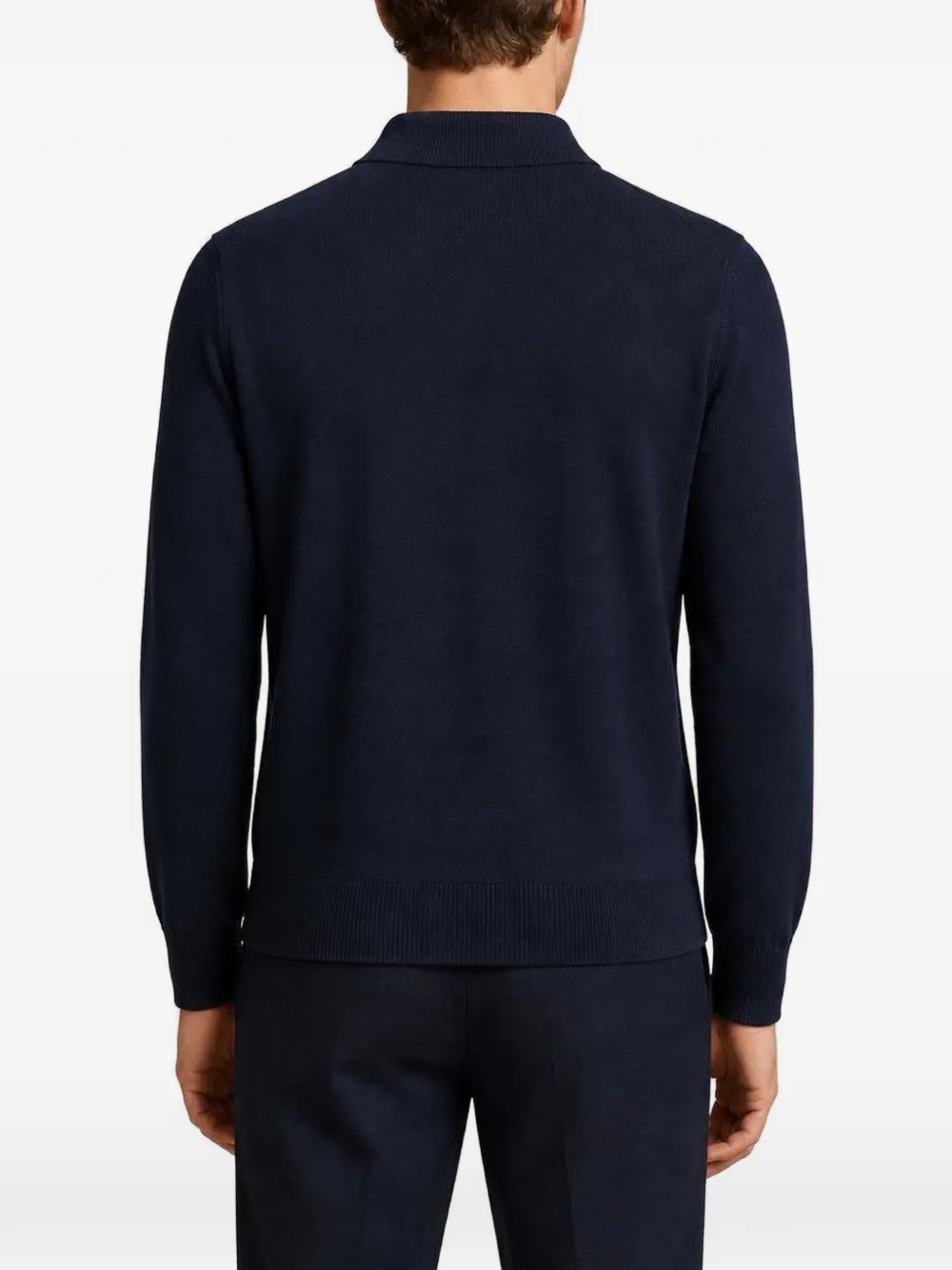 RETORI Gebreid poloshirt met lange mouwen Blauw