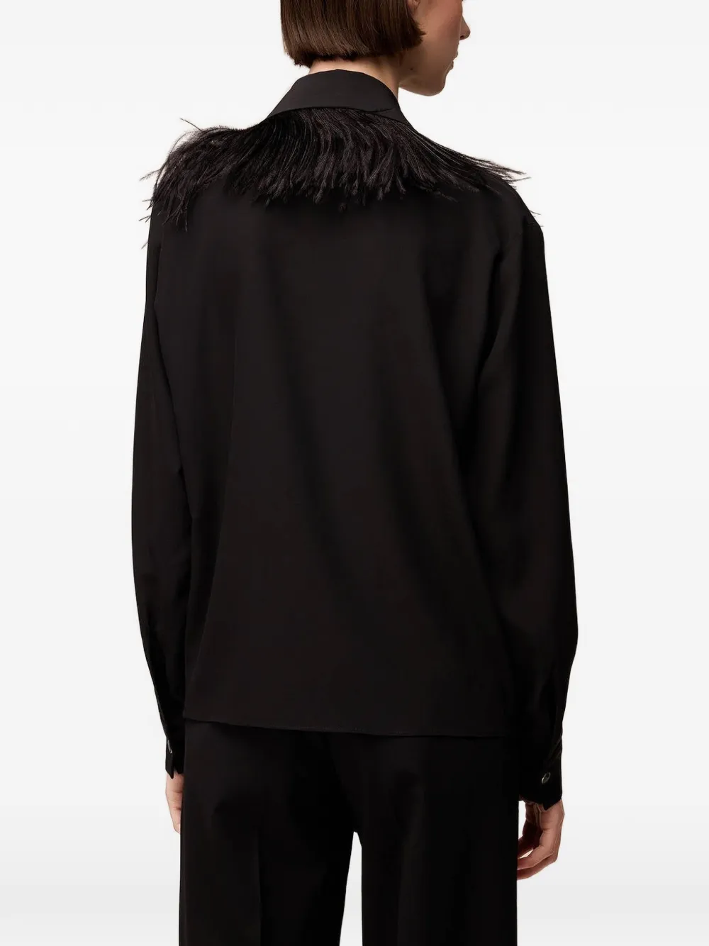 RETORI Shirt met sjaaldetail Zwart