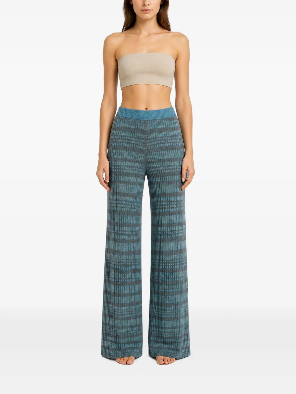RETORI Broek met micro ruit Blauw