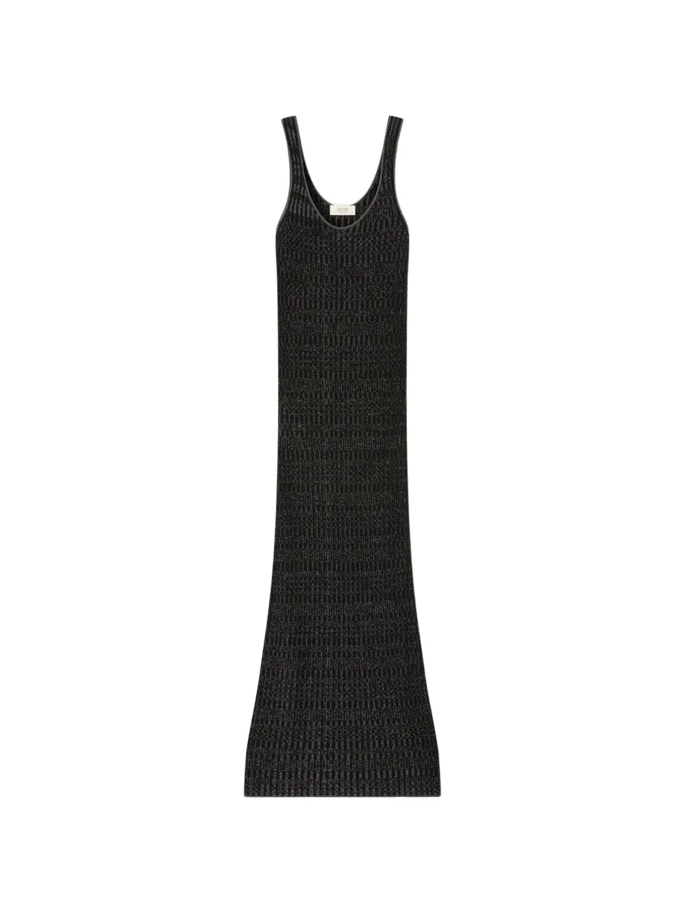 RETORI micro-check knit maxi dress - Nero
