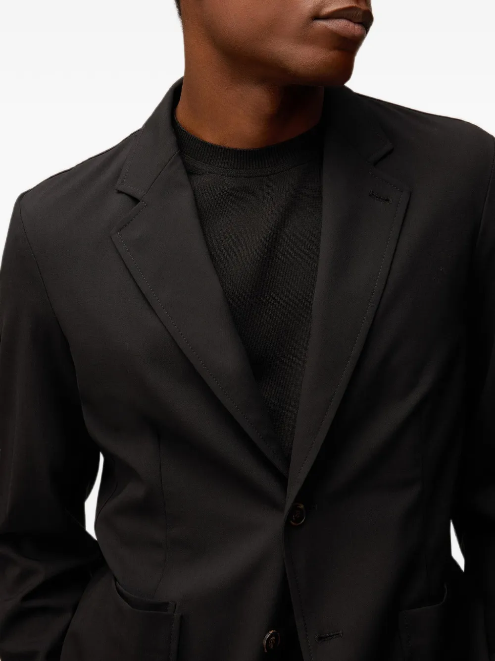 RETORI Wollen blazer met enkele rij knopen Zwart