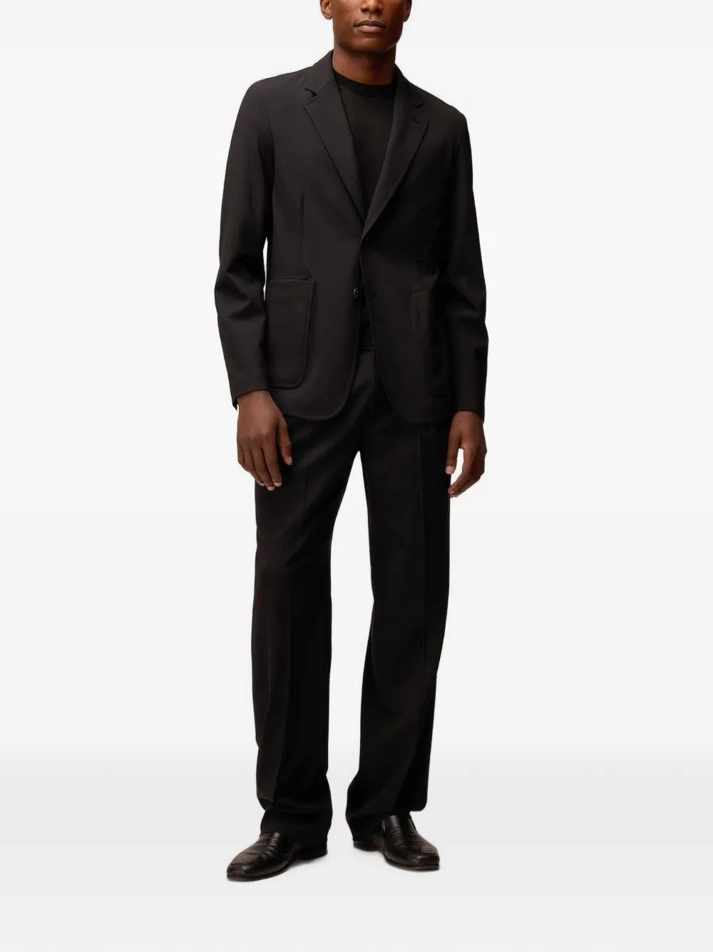 RETORI Wollen blazer met enkele rij knopen Zwart