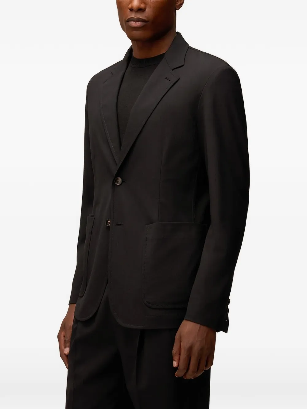 RETORI Wollen blazer met enkele rij knopen Zwart