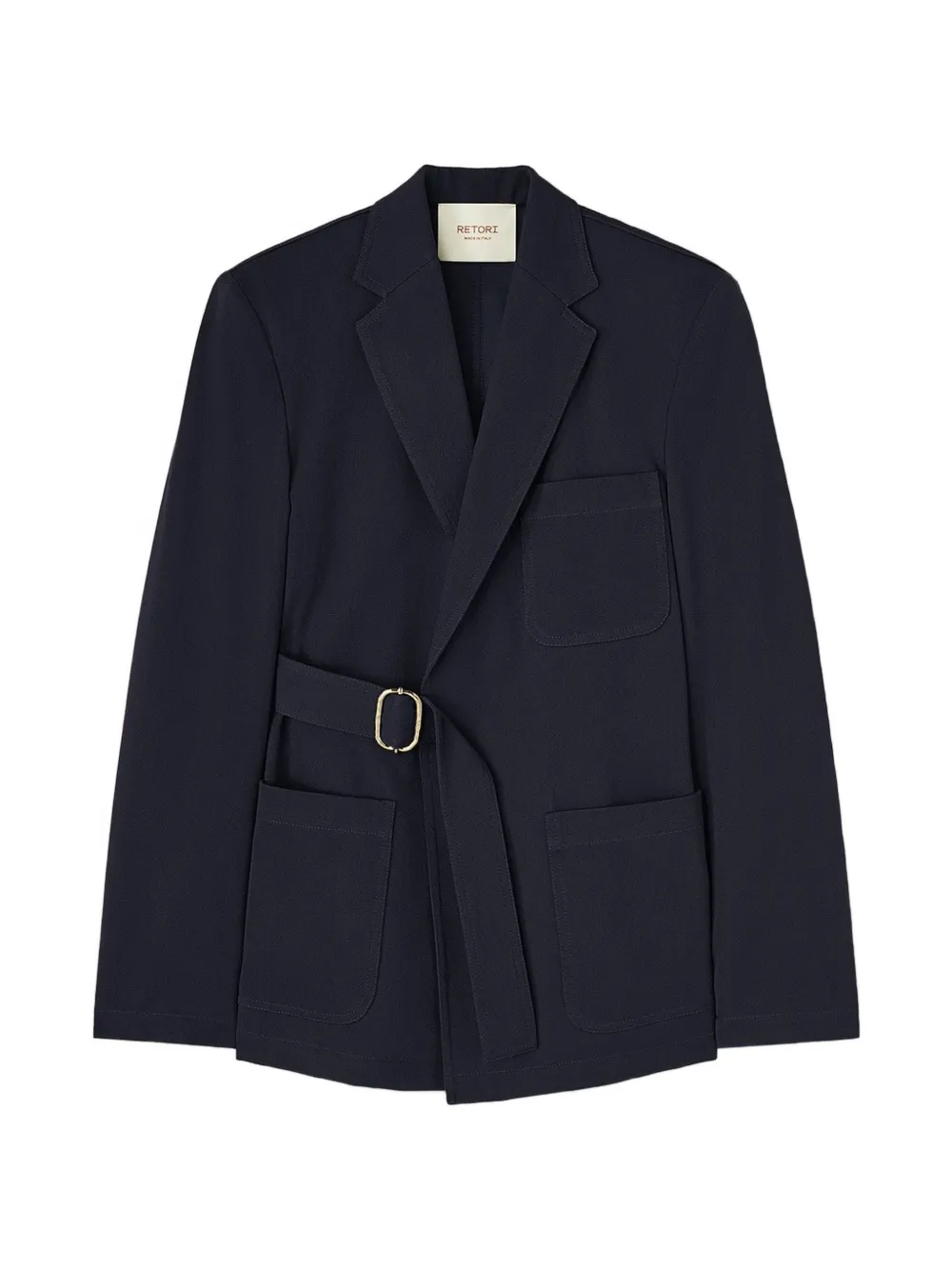 RETORI belted denim-effect jacket