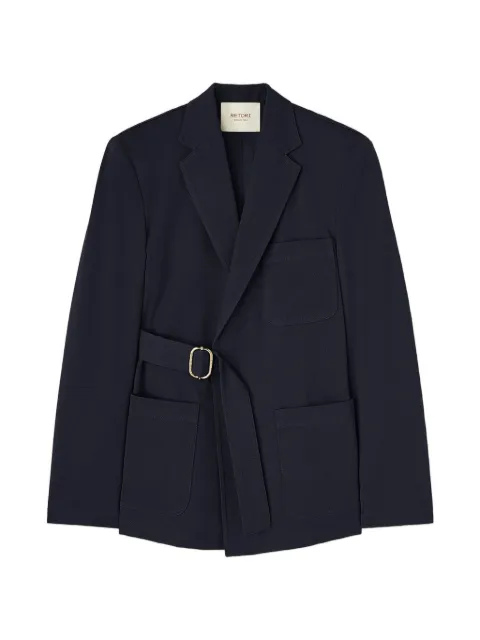 RETORI belted denim-effect jacket