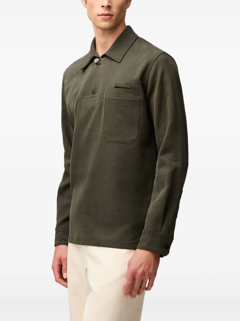 RETORI Linnen poloshirt met perzik Groen