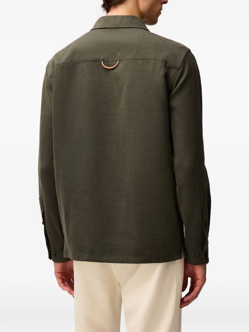 RETORI Linnen poloshirt met perzik Groen