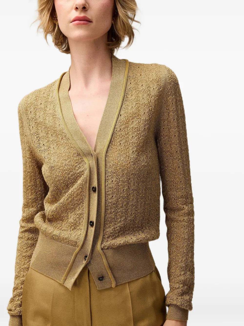 RETORI Gebreid vest met jacquard Bruin