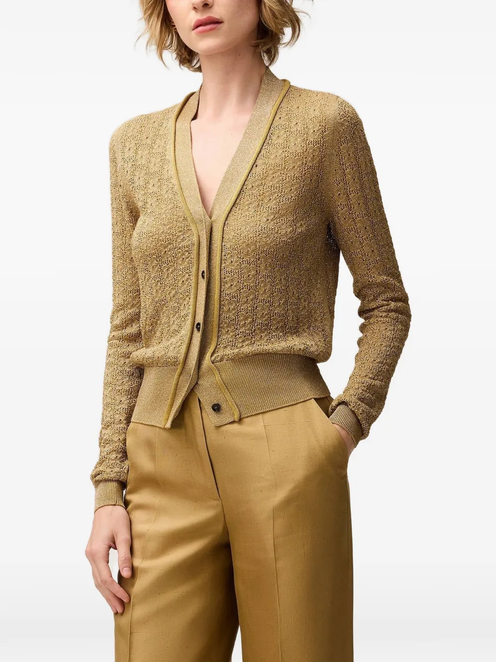 RETORI Gebreid vest met jacquard Bruin