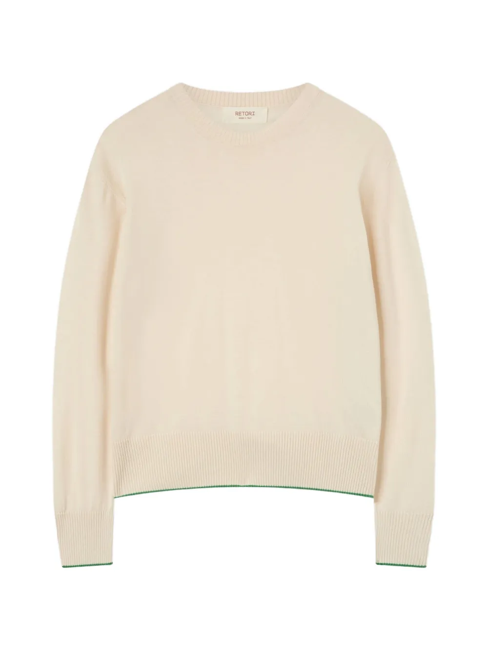 RETORI stripe-trim crew-neck sweater - Toni neutri