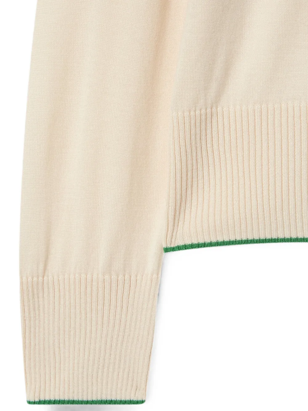 RETORI Trui met ronde hals en gestreepte afwerking Beige