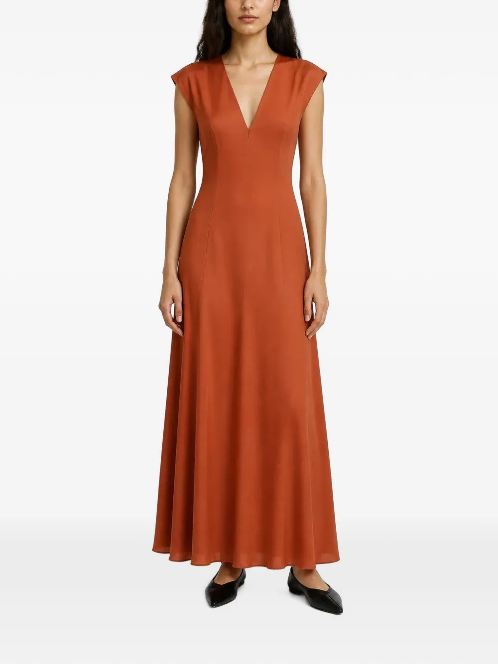 RETORI Maxi-jurk met V-hals Oranje