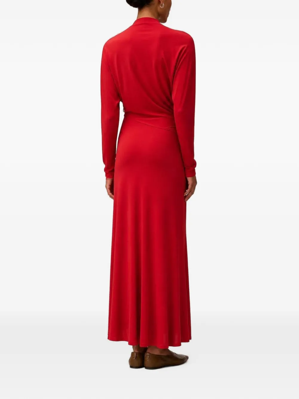 RETORI Gedrapeerde maxi-jurk Rood
