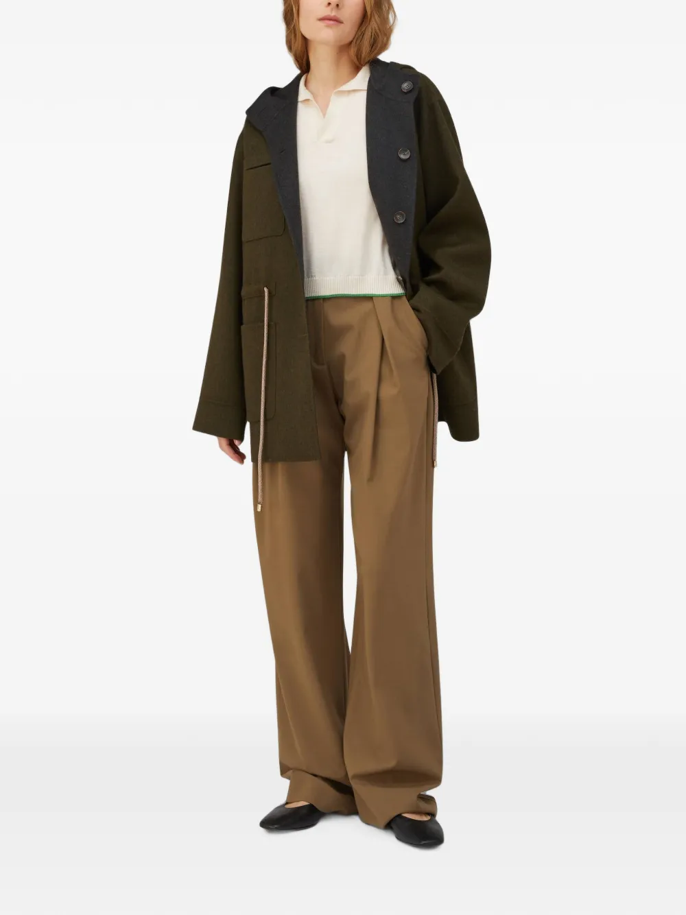 RETORI Poloshirt met contrasterende afwerking Beige