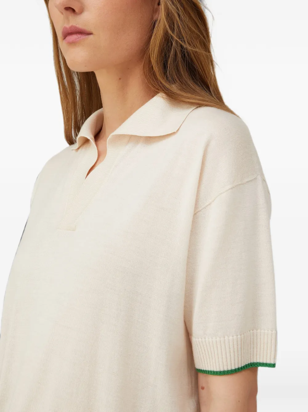 RETORI Poloshirt met contrasterende afwerking Beige