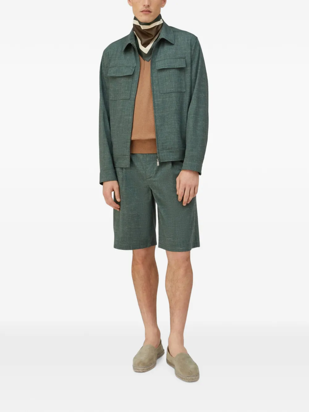 RETORI Bermuda shorts met trekkoord Groen
