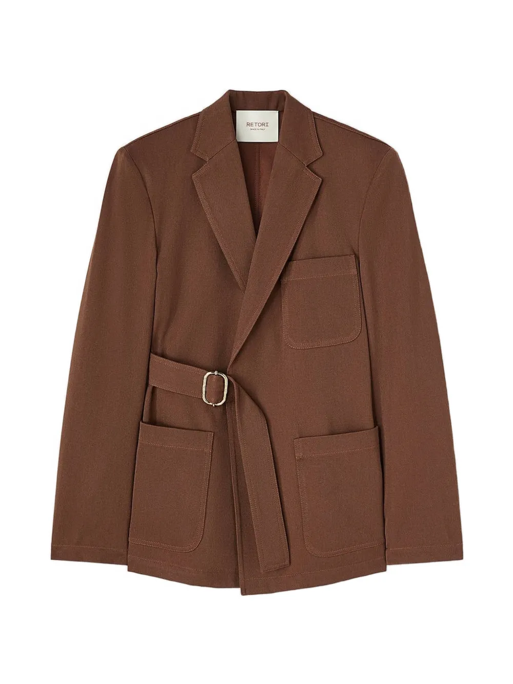 RETORI belted denim-effect jacket