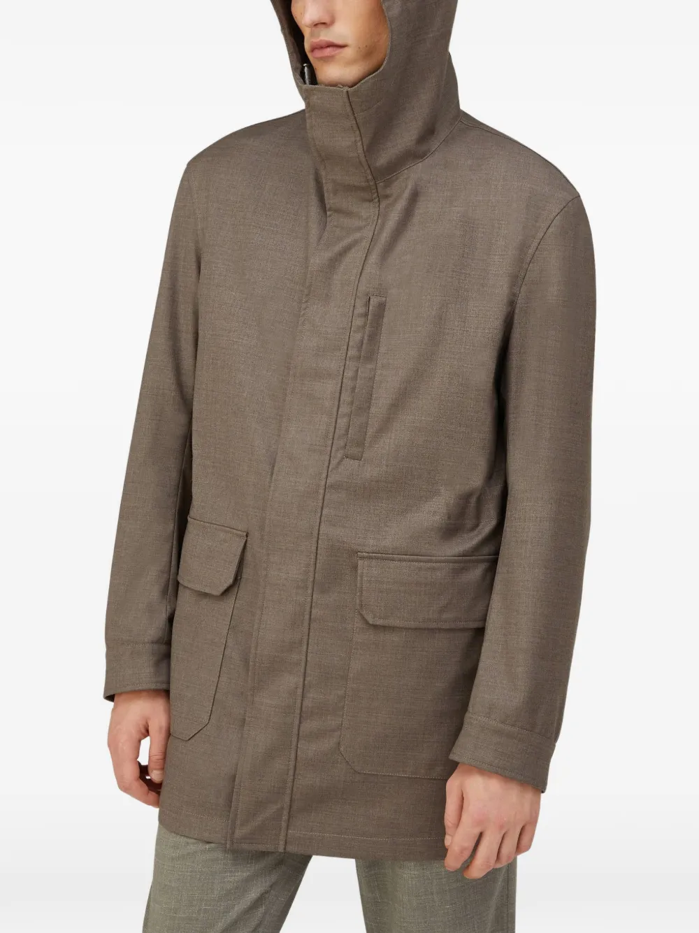 RETORI Waterafstotende wollen parka Beige