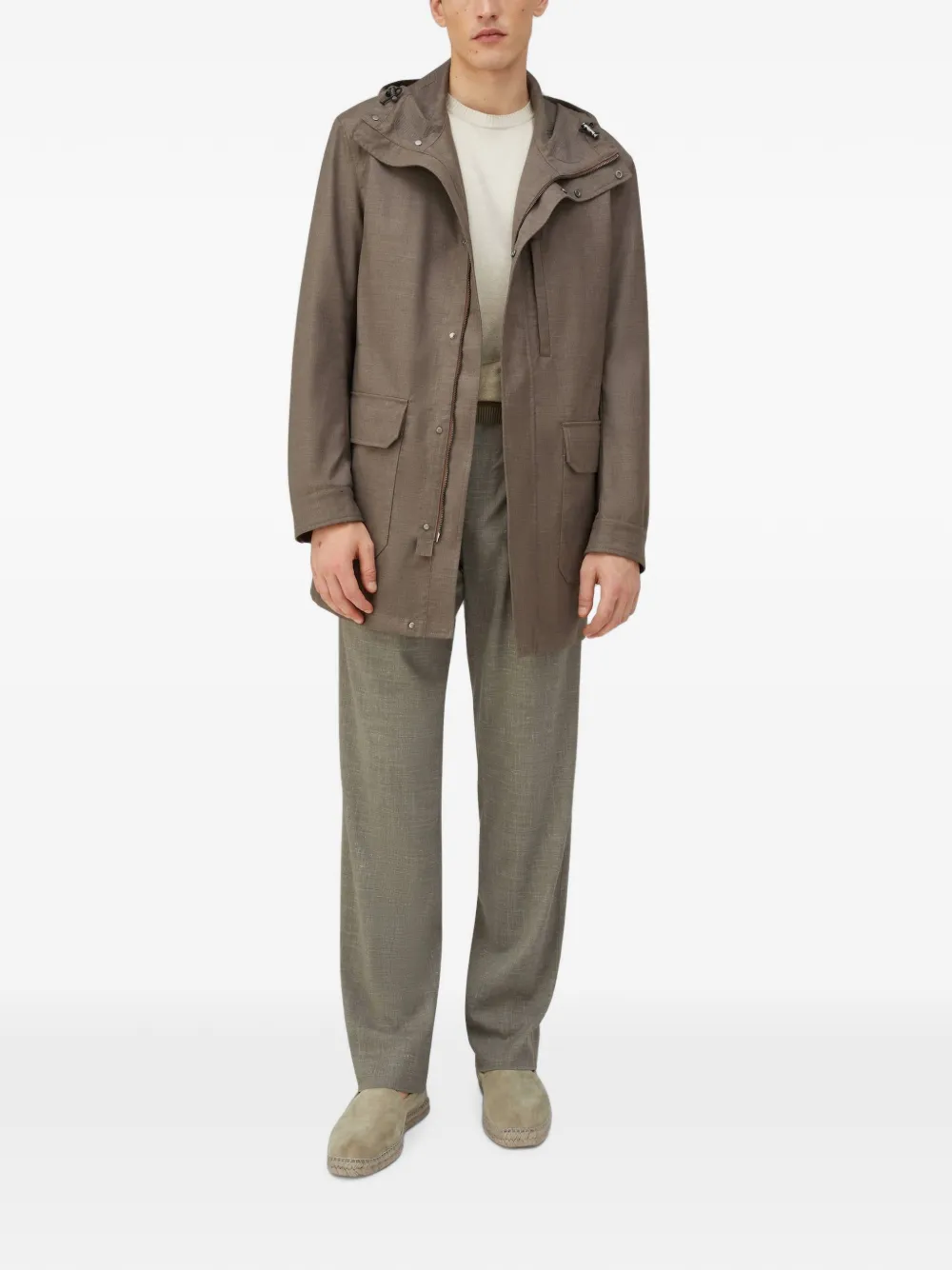 RETORI Waterafstotende wollen parka Beige