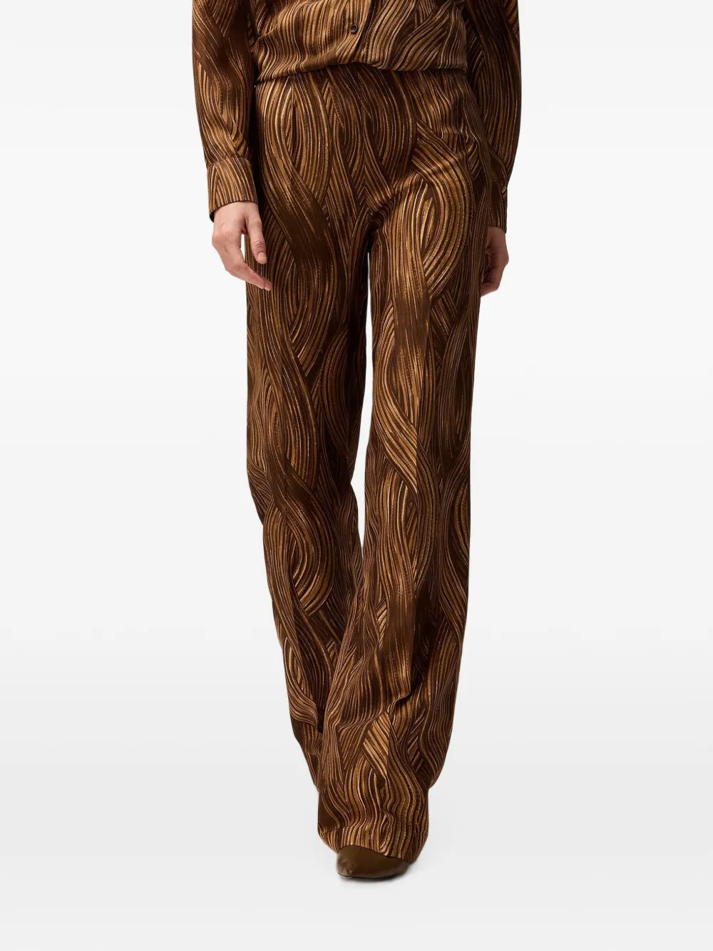 RETORI Zijden broek Bruin