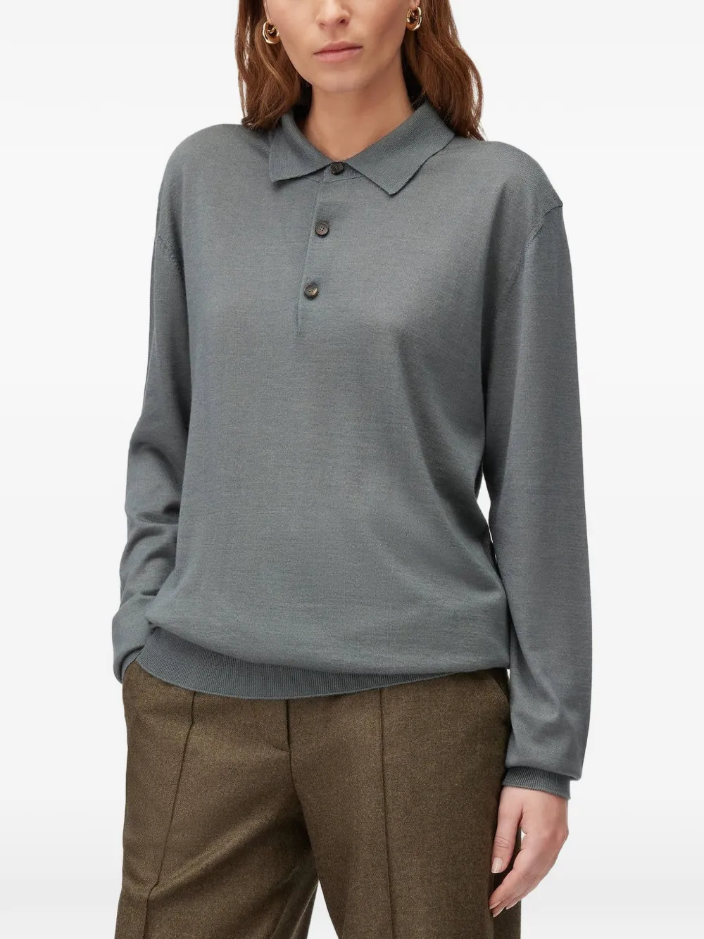 RETORI Poloshirt met argyle-detail Groen